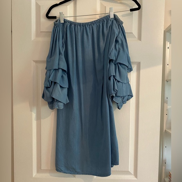 Zara Dress Light Denim Dress Small - Picture 1 of 3